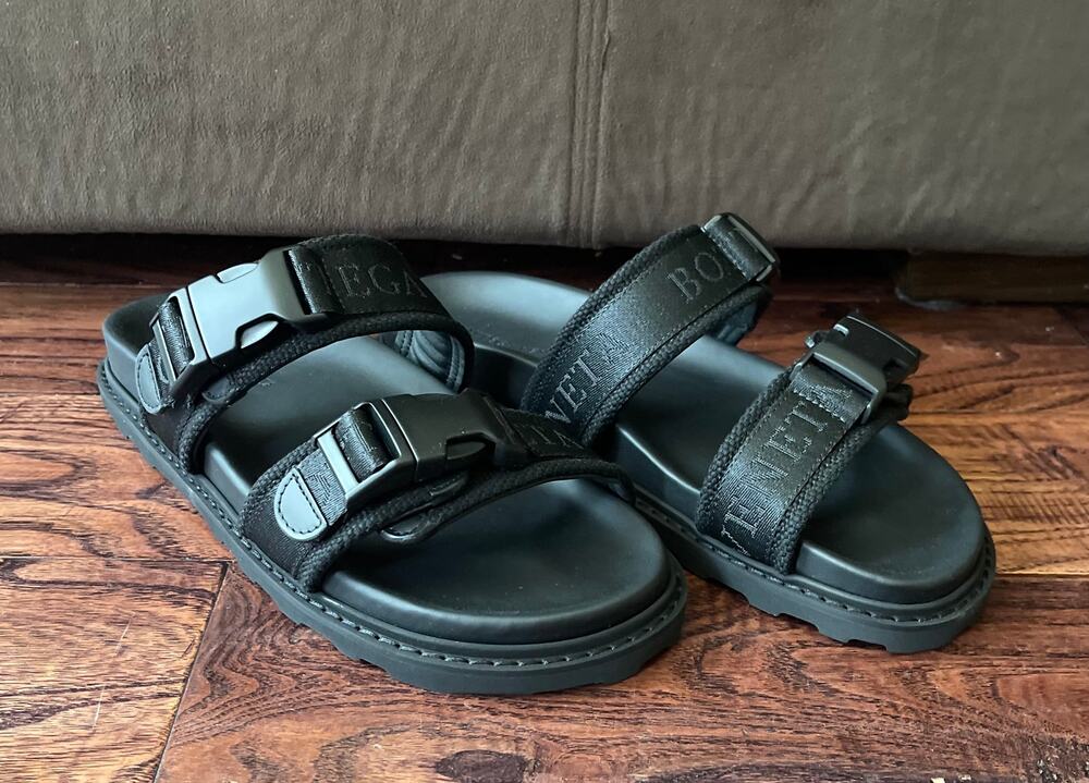 $720 NIB Men's Bottega Veneta Dual Strap Sandals Black Size 43(10)